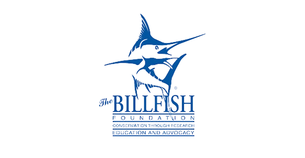The Billfish Foundation logo featuring three blue billfish and the text "Conservation Through Research, Education and Advocacy.