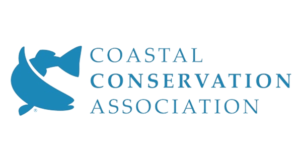 Logo of the Coastal Conservation Association (CCA) featuring a blue fish silhouette next to the organization's name in blue text.